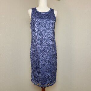 NWT Banana Republic Womens Sleeveless Formal Dress Lace Steel Blue Size 6 A557
